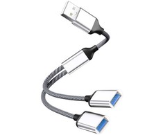 HUB USB MicroConnect USB-A to 2x USB-A Female, Sidabrinis transfer rate 480Mbps,