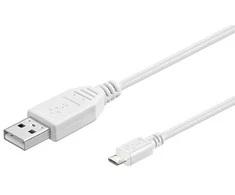 USB laidas MicroConnect USB-A - microUSB 0.3 m Baltas (USBABMICRO0,30W)