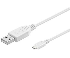 USB adapteris MicroConnect Micro USB laidas, baltas, 0,15 m