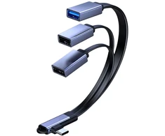 MicroConnect USB-C Angled splitter cable to USB2.0 + USB2.0 + USB3.0