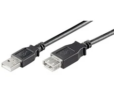 MicroConnect USB kabelis USB-A – USB-A 0,5 m juodas (USBAAF05B)