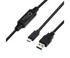 USB kabelis MicroConnect USB-C - USB-A 5 m, juodas (USB3.1CA5AMP)
