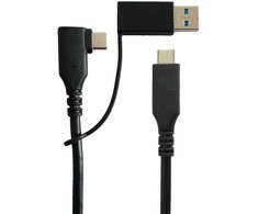 Kabelis USB MicroConnect USB-A + USB-C - USB-C 1 m Juodas (USB3.0, C Male angled And A)