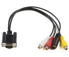 Kabelis MicroConnect D-Sub (VGA) - RCA (Cinch) x3 - S-Video 0.3m Juodas (MONGGSV)