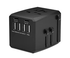 MicroConnect Microconnect MC-TRAVELADAPTER1 elektrinis wtyk zasilający Juodas