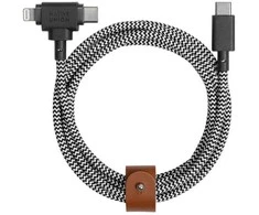 Native Union Belt universalus kabelis (USB-C – Lightning/USB-C) 1.5m, zebrinis