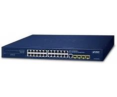 Šakotuvas Komutatorius Planet PLANET IPv4/IPv6, 24 prievadų valdomas L2/L4 gigabito eternetas (10/100/1000), 1U, mėlynas