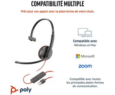 Ausinės Poly Blackwire 3210 Vienpusės USB-C