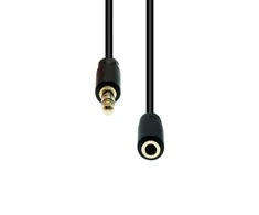Kabelis ProXtend Mini-Jack 4-Pin Slim Extension Cable Juodas 1.5M
