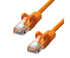 ProXtend Patchcord Cat.5e, U/UTP, PVC, AWG 26, CCA, oranžinė, 0.25m (V-5UTP-0025O)