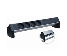 Listwa zasilająca Retex 24155804 rozdzielacz zasilania PDU 4 x gniazdo jungiama į tinklą Aliuminio, Juodas