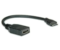 Secomp ROLINE HDMI didelės spartos kabelis su Ethernet, HDMI A tipo F - HDMI C tipo M 0,15 m, 0,15 m, HDMI A tipo (standartinis), HDMI C tipo (mini), 1920 x 1080 pikselių, juodas