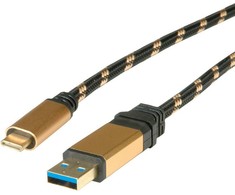 USB kabelis Roline USB-A - USB-C 0,5 m juodas (11.02.9012)