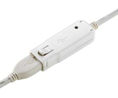 Kabelis USB Roline USB-A - 12 m Baltas (12.04.1086)