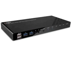 KVM Switch - LINDY 4 Prievadų HDMI 4K60, USB 3.0 ir Garso KVM Switch, Juodas