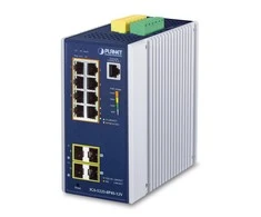 Šakotuvas PLANET Industrial 8-Port GE PoE+ 2*1G SFP+ 2*2,5G SFP - 8-Port Managed L2+ Gigabit Ethernet (10/100/1000) Power over Ethernet (PoE) Aliuminio, Mėlyna