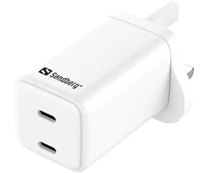 Sandberg kintamosios srovės įkroviklis su dvigubu USB-C, PD65W, JK