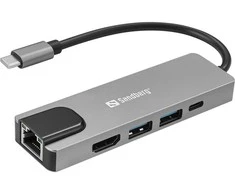 Sandberg 336-99 USB-C 5in1 kelioninis dokas-saugykla