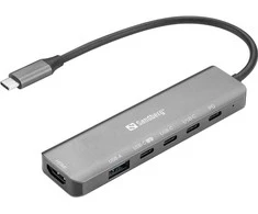 Sandberg 136-77 USB-C 6 viename medijos stotelė