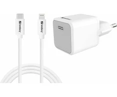 Sandberg USB-C AC 20W įkroviklis EU + Lightning 1M