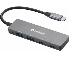 Sandberg USB-C iki 2xUSB-A + 2xUSB-C šakotuvas