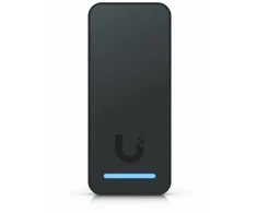 „Ubiquiti Compact“ – antros kartos NFC kortelių skaitytuvas ir išėjimo prašymo įrenginys, palaikantis durų atrakinimą ranka pamojuojant.