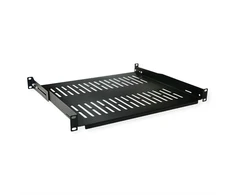 Value 19"-Fixed Shelf, 485 x 400mm, 1UH, max. 25kg, juodas