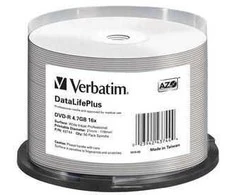 Verbatim DVD-R 16X bulk, 4.7GB Wide ink print.Prof Non IDBrand,50 Pack