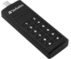 Išorinis diskas Verbatim klaviatūra Secure USB-C 3.1 Gen 1 128GB juodos spalvos 49429