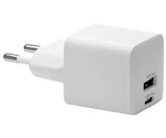 dbramante1928 - Įkrovimas - Sieninis įkroviklis GaN - USB-C+USB-A 30W+18W EU - Baltas