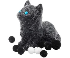 Antistresinis žaislas Katinėlis, 8 cm - Juoda