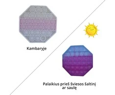 Antistresinis žaislas POP-IT aštuoniakampis keičiantis spalvą