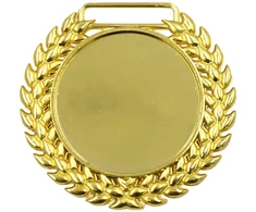 Aukso spalvos metalinis apdovanojimų medalis, 6 cm