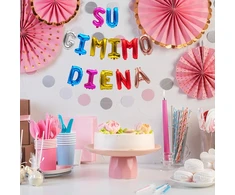 Balionų girlianda "Su gimimo diena", h 36 cm