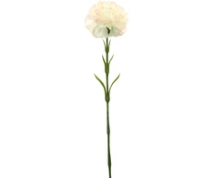 Baltai rožinis dirbtinis gvazdiko žiedas ant koto, 58 cm