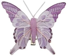 Dekoratyviniai prisegami drugeliai, 8x6 cm - Violetinė