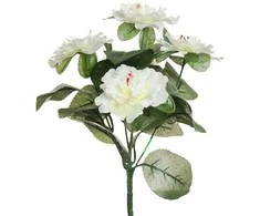 Dirbtinė azalijų puokštė, 31 cm - Geltona