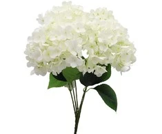 Dirbtinė balta hortenzijų puokštė, 45 cm