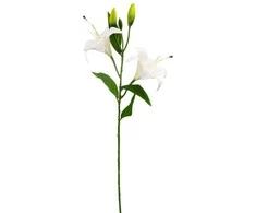 Dirbtinė balta lelijų šaka, 65 cm