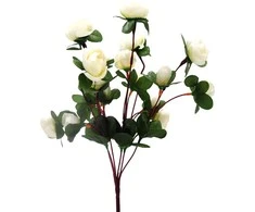 Dirbtinė balta vėdryno puokštė, 34 cm