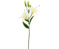 Dirbtinė baltai žalsva lelijų šaka, 65 cm