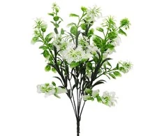 Dirbtinė baltos spalvos gėlės puokštė, 50 cm
