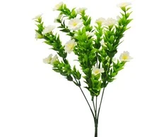 Dirbtinė baltos spalvos smulkių žiedų puokštė, 34 cm