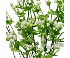 Dirbtinė baltų linų žiedų puokštė, 32 cm