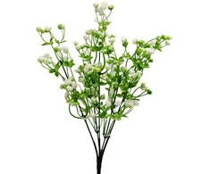 Dirbtinė baltų linų žiedų puokštė, 32 cm