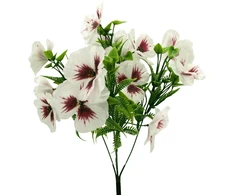 Dirbtinė baltų našlaičių puokštė, 34 cm