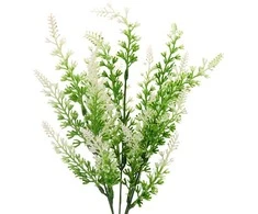 Dirbtinė baltų viržių puokštė, 39 cm