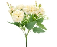 Dirbtinė chrizantemų puokštė, 30 cm - Kreminė