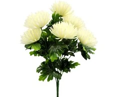 Dirbtinė chrizantemų puokštė, 52 cm - Balta