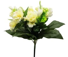 Dirbtinė eustomų puokštė, 44 cm - Kreminė